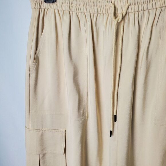 Nordstrom Beige Cargo Pocket Skirt Drawstring Waist Size Medium - Picture 4 of 7
